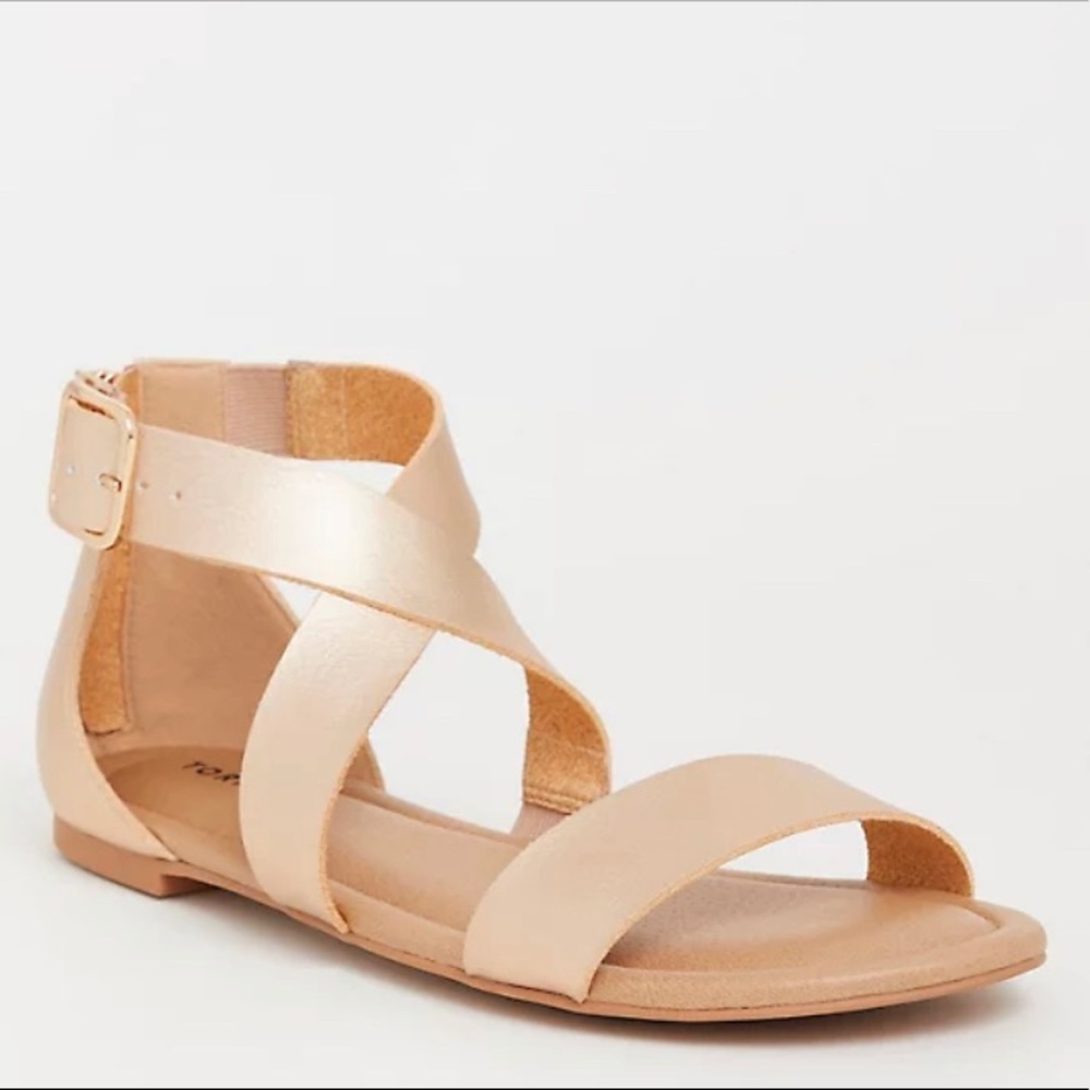 Torrid Rose Gold Criss Cross Gladiator Sandal